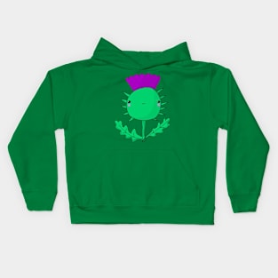 Kawaii Cute Scottish Thistle Kids Hoodie